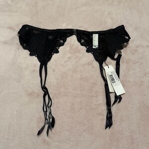 Fleur du Mal Black Lace Garter Belt Size 2 NWT